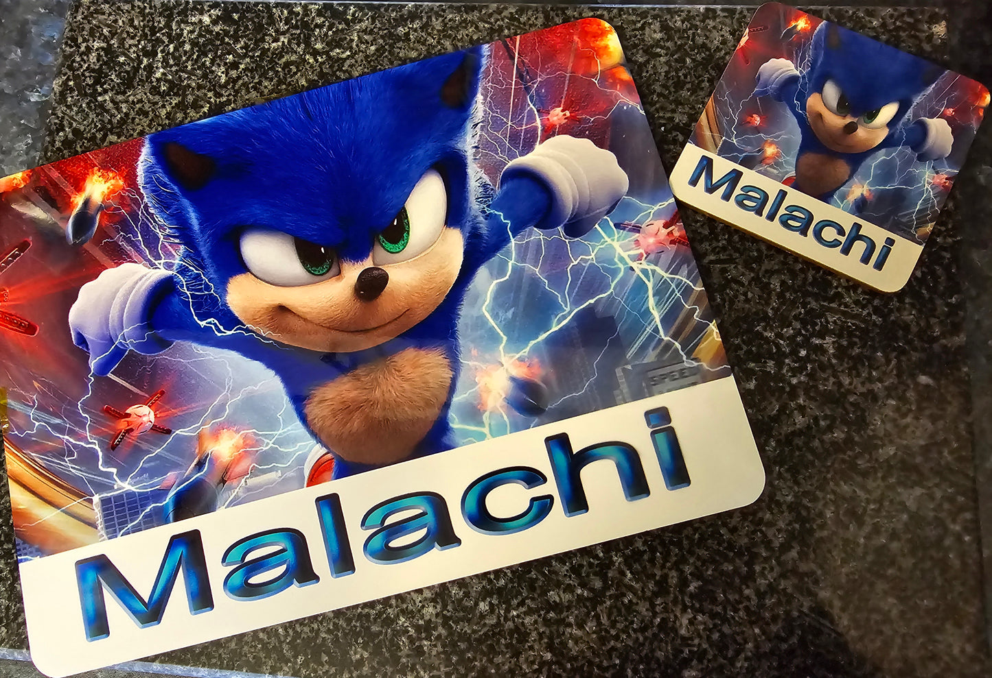 Personalised placemat and coaster set