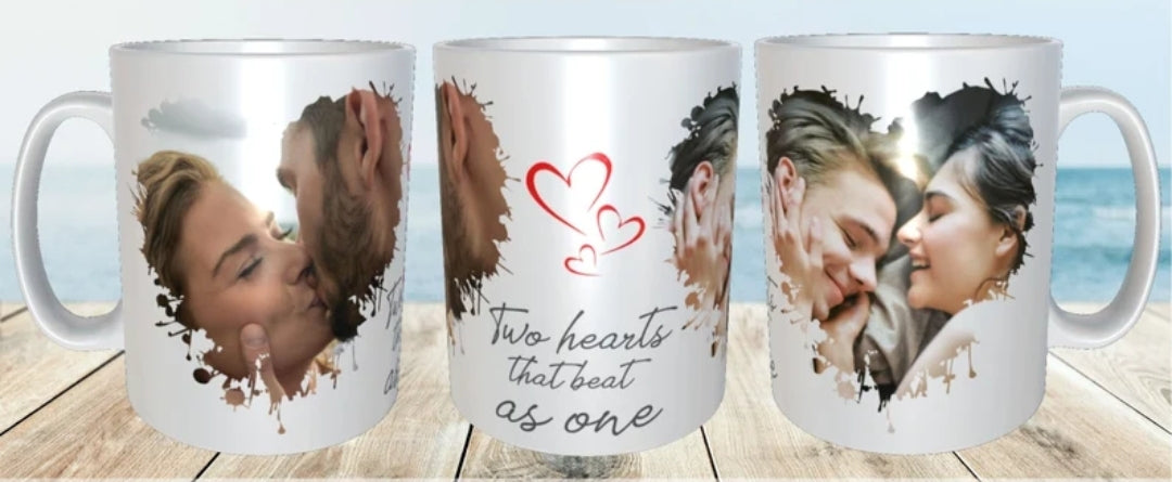 Personalised 2 Hearts That Beat As One.