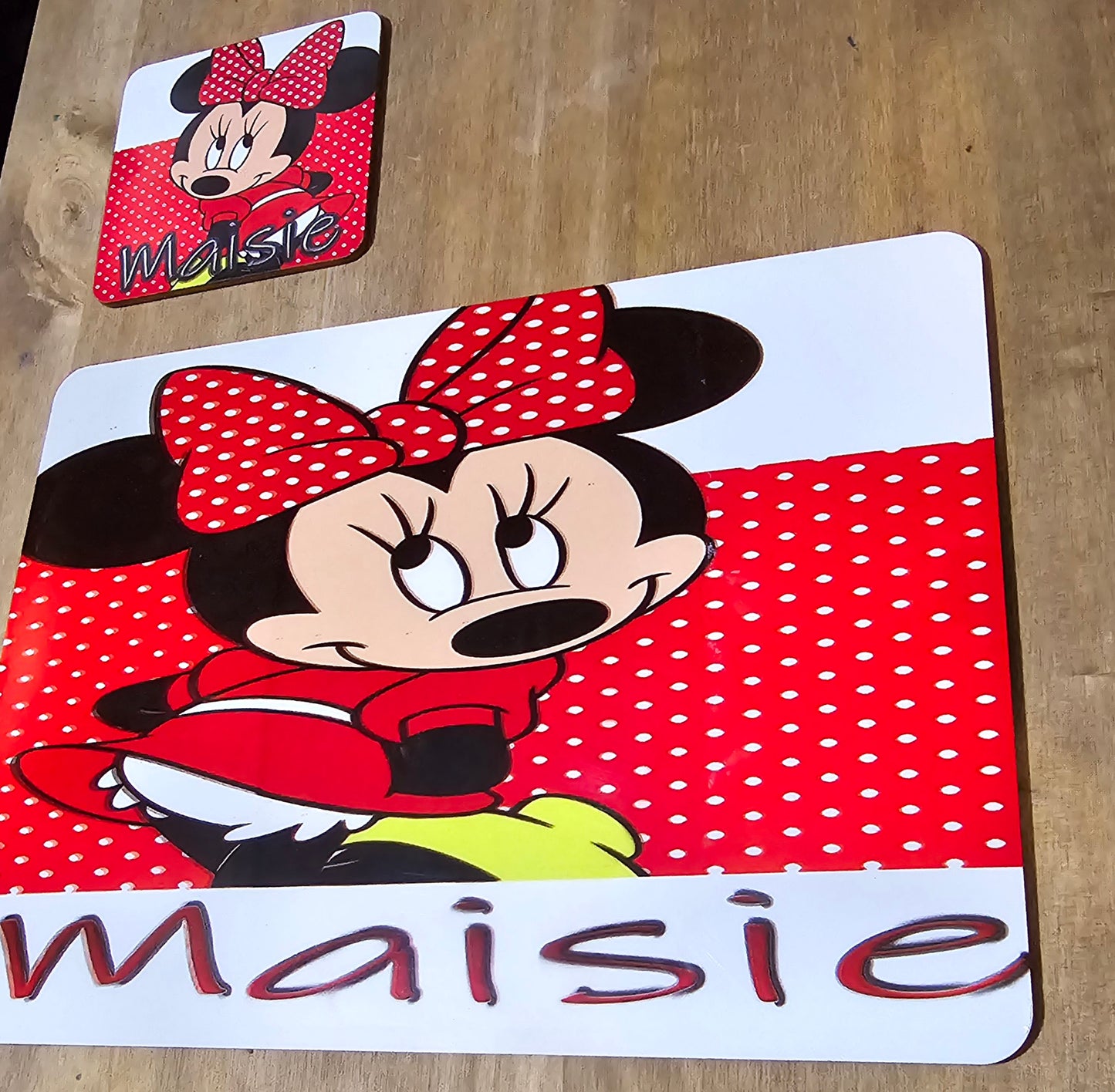 Personalised placemat and coaster set