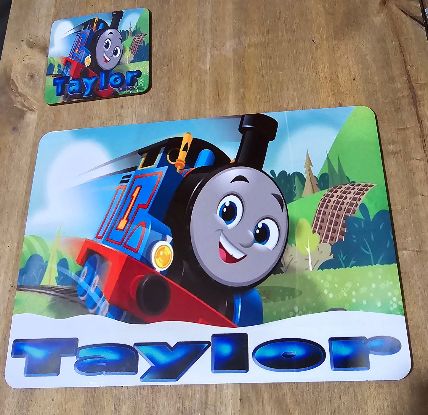 Personalised placemat and coaster set